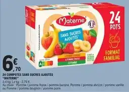 E.Leclerc Materne - 24 compotes sans sucres ajoutés offre