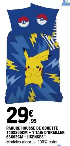 E.Leclerc Parure housse de couette 140x200cm + taie d'oreiller 63x63cm offre
