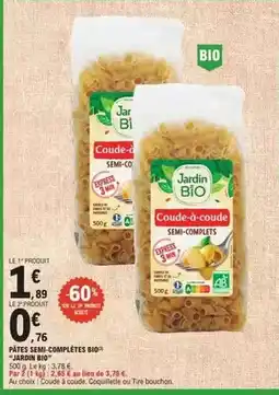 E.Leclerc Jardin bio - pâtes seni complètes bio offre