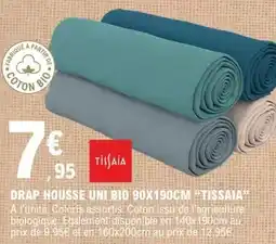 E.Leclerc Drap housse uni bio 90x190cm offre