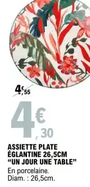 E.Leclerc Assiette plate églantine 26,7cm offre