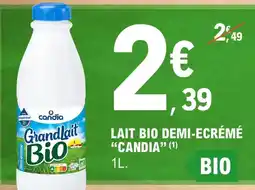 E.Leclerc Candia - lait bio demi-ecreme offre