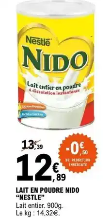 E.Leclerc Nestlé - lait en poudre nido offre