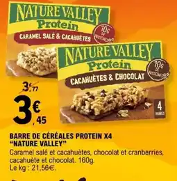 E.Leclerc Nature valley - barre de céréales protein x4 offre
