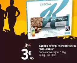 E.Leclerc Kellogg's - barres céréales proteins x4 offre