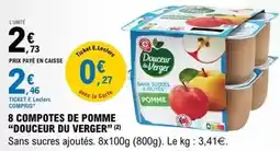 E.Leclerc Douceur du verger - 8 compotes de pomme offre