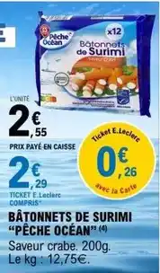 E.Leclerc Batonnets de surimi offre