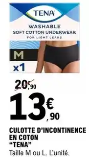 E.Leclerc Tena - culotte d'incontinence en coton offre