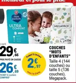 E.Leclerc E.leclerc - couches mots d'enfants offre