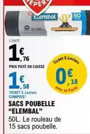 E.Leclerc E.leclerc - sacs poubelle offre