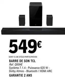 E.Leclerc Tcl - barre de son offre