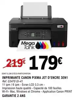 E.Leclerc Canon - imprimante pixma jet d'encre 3en 1 offre