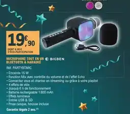 E.Leclerc Bigben - microphone tout en un bluetooth & karaoke offre