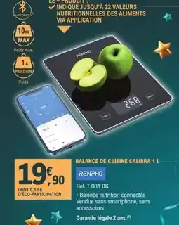 E.Leclerc Balance de cuisine calibra 1 l offre