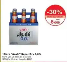 Monoprix Asahi - bière super dry 0,0% 0,0% offre