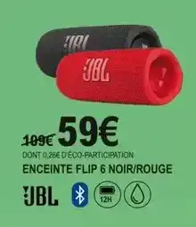 E.Leclerc Jbl - enceinte flip 6 noir/rouge offre
