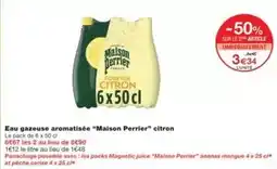 Monoprix Maison perrier - eau gazeuse aromatisée citron offre
