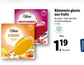 Lidl Bâtonnets glacés aux fruits offre