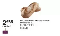 Monoprix Monoprix - pain seigle et citron monoprix gourmet offre