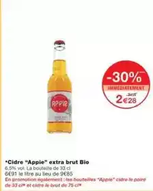 Monoprix Apple - cidre appie extra brut bio offre