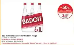 Monoprix Badoit - eau minérale naturelle padoir rouge offre