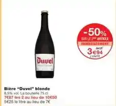 Monoprix Duvel - bière duvel blonde offre