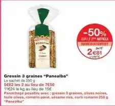 Monoprix Gressin 3 graines offre