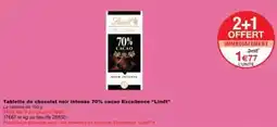 Monoprix Lindt - tablette de chocolat noir intense 70% cacao excellence linat offre