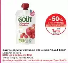 Monoprix Good - gourde pomme framboise dès 4 mois offre
