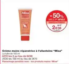 Monoprix Mixa bebé - crème mains réparatrice à l'allantoïne offre