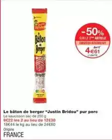 Monoprix Justin bridou - le bâton de berger offre