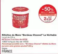 Monoprix Veritable - rillettes du mans bordeau chesnel offre