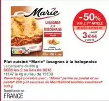 Monoprix Marie - plat cuisiné offre