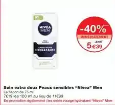 Monoprix Nivea - soin extra doux peaux sensibles offre