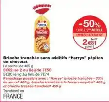 Monoprix Harry's - brioche tranchée sans additifs harrys pépites de chocolat offre