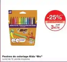 Monoprix Bic - feutres de coloriage kids bic offre