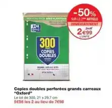 Monoprix Oxford - copies doubles perforées grands offre