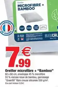 Bazarland Oreiller microfibre + bamboo offre