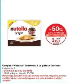 Monoprix Ferrero rocher - crêpes nutella fourrées à la pâte à tartiner offre