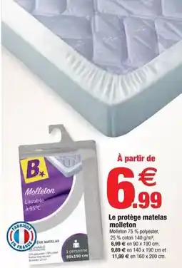 Bazarland Le protège matelas molleton offre