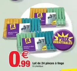 Bazarland Lot de 24 pinces à linge offre