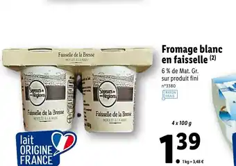 Lidl Fromage blanc en faisselle offre
