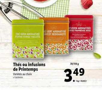 Lidl Thés ou infusions de printemps offre