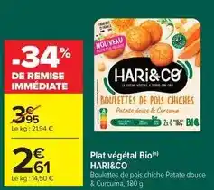 Carrefour Drive Hari & co - plat végétal bio offre
