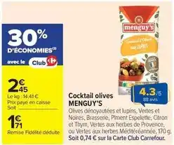 Carrefour Drive Menguy's - cocktail olives offre