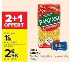 Carrefour Drive Panzani - pâtes offre