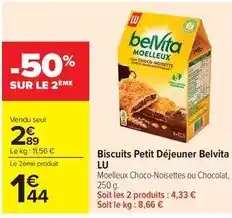 Carrefour Drive Lu - biscuits petit déjeuner belvita offre