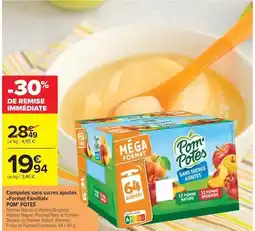 Carrefour Drive Pom'potes - compotes sans sucres ajoutés format familial offre
