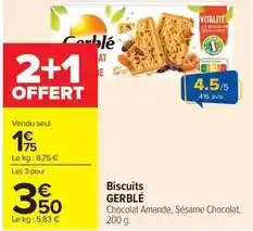 Carrefour Drive Gerblé - biscuits offre
