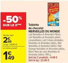 Carrefour Drive Orange - tablette de chocolat offre